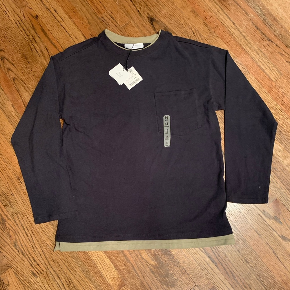 Zara boys size 13-14 long sleeve pocket tee, soft cotton